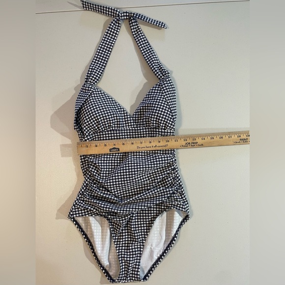 NWT 2 Draper Small James Red and Navy Gingham One-Piece Swimsuit Set - Picture 3 of 13